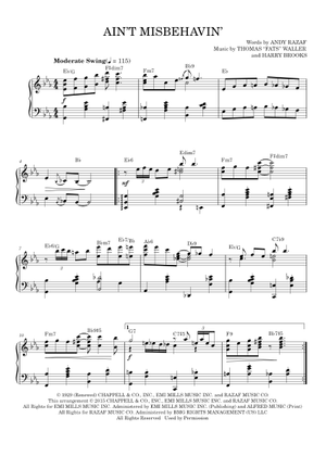 Ain't Misbehavin' Sheet Music with Chords for Piano (Solo) easy