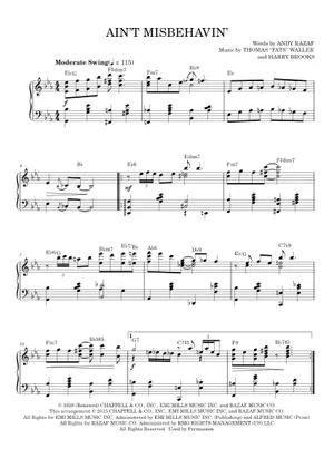 Play Official version of Ain't Misbehavin' Sheet Music by Thomas Play Official version of Ain't Misbehavin' Sheet Music by Thomas
