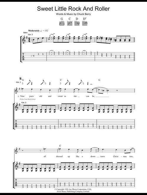 Sweet Little Rock And Roller - Chuck Berry (Guitar Tab)
