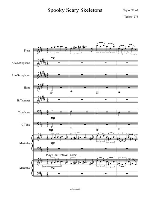 Spooky Scary Skeletons - Ensemble Arrangement