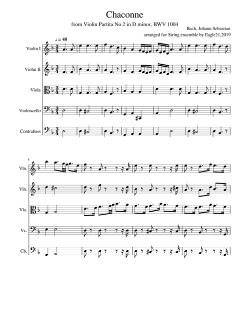 Bach - Chaconne  from  Violin Partita No.2 in d minor, BWV 1004