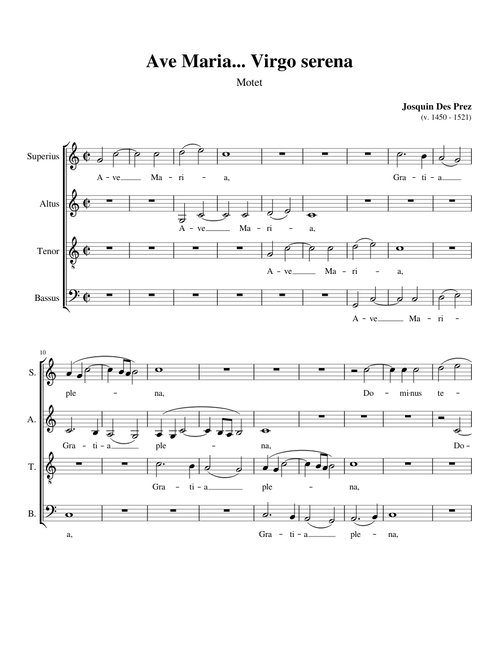 Josquin des Prez - "Ave Maria... Virgo serena"