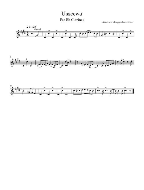 Usseewa - Bb Clarinet