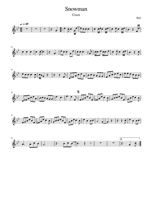 Snowman – Sia Alto saxophone