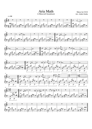 Aria Math Sax Aria Math (from Minecraft) – C418 Sheet Music for Piano (Solo ...
