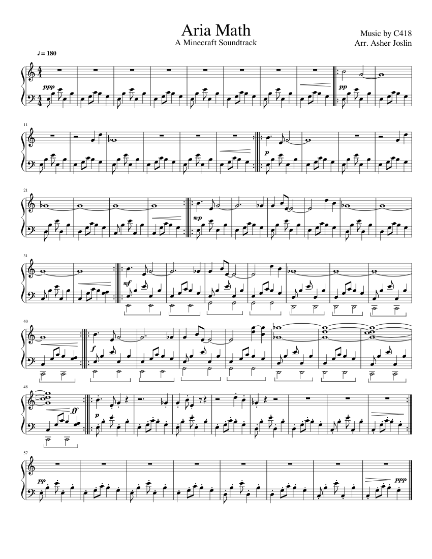 Aria Math Sheet music for Piano (Solo)