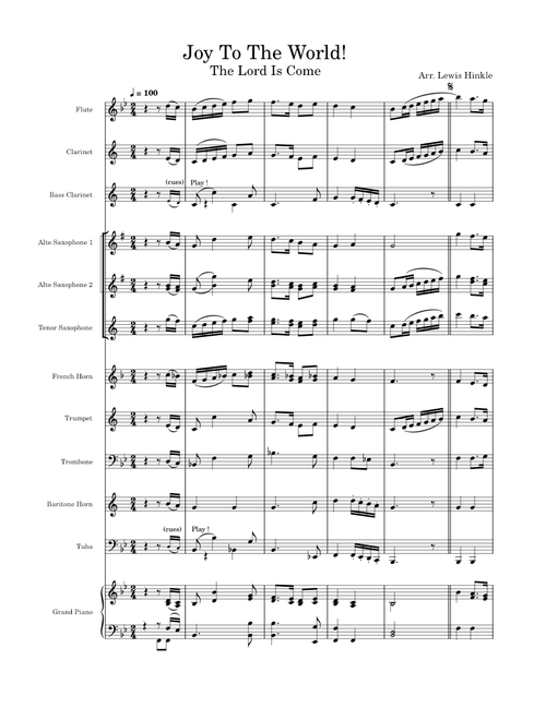 Joy To The World – Georg Friedrich Händel Arr. Lewis Hinkle