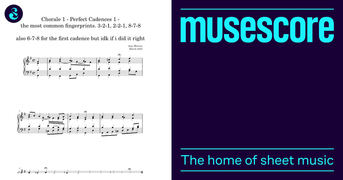 Perfect Cadences March 2025 Sheet Music for Piano (Solo) easy ...