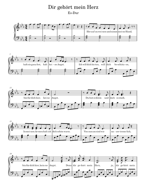 Dir gehört mein Herz – Gregor Meyle / You'll be in my heart - Phil Collins (Es-Dur)