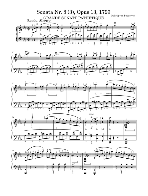 Sonate Nr. 8 op. 13 ''Pathétique'' (3) Rondo. Allegro (Sonata No 8) - Beethoven