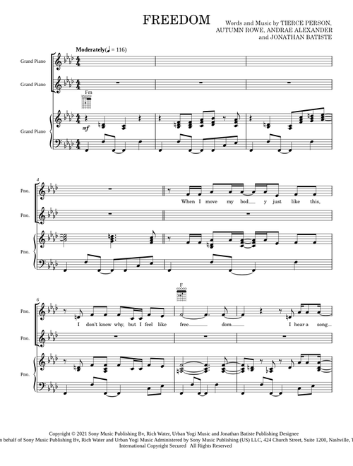 FREEDOM - Jon Batiste (Piano-Vocal-Guitar)
