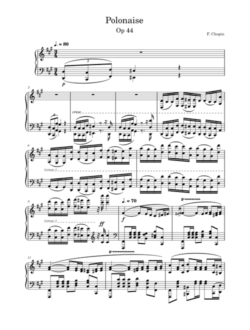 Polonaise F# Minor – F. Chopin