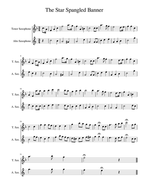 The Star Spangled Banner - Sax Duet