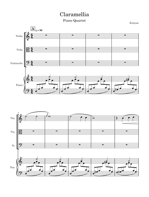 Claramellia (Piano Quartet) – Zeniyan