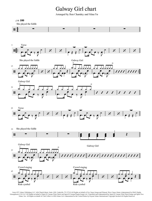 Galway Girl (Arr. Ben Charnley, Mina Yu) - Ed Sheeran (Drums)