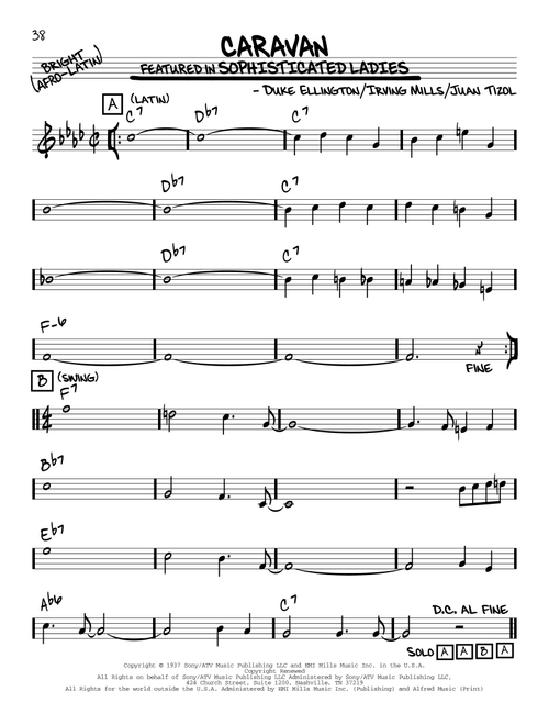Caravan - Billy Eckstine, Ralph Marterie (Real Book - Melody-Chords)