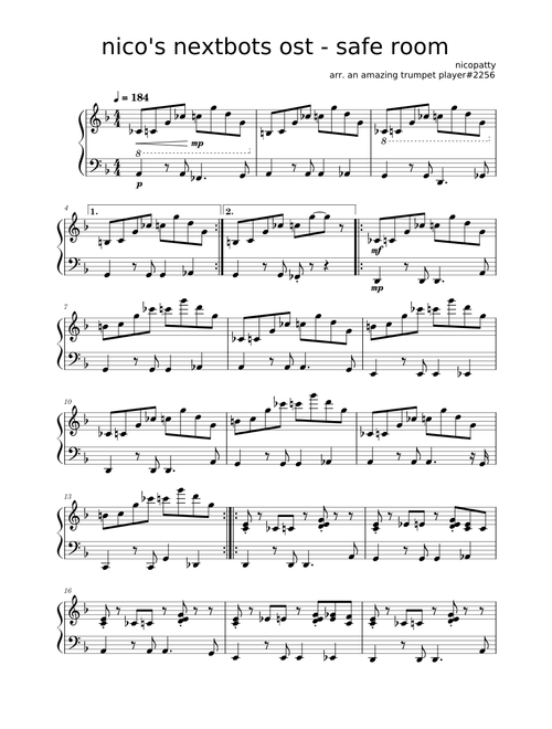 nico's nextbots - safe room – piano solo