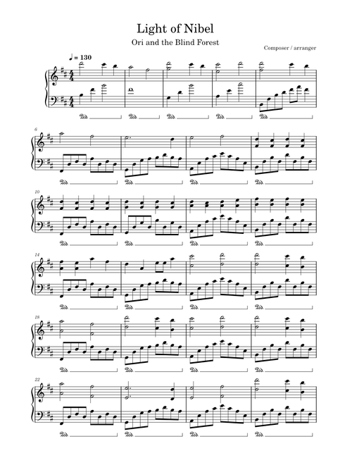 Ori and The Blind Forest BGM- Light of Nibel【Piano Arrangement】