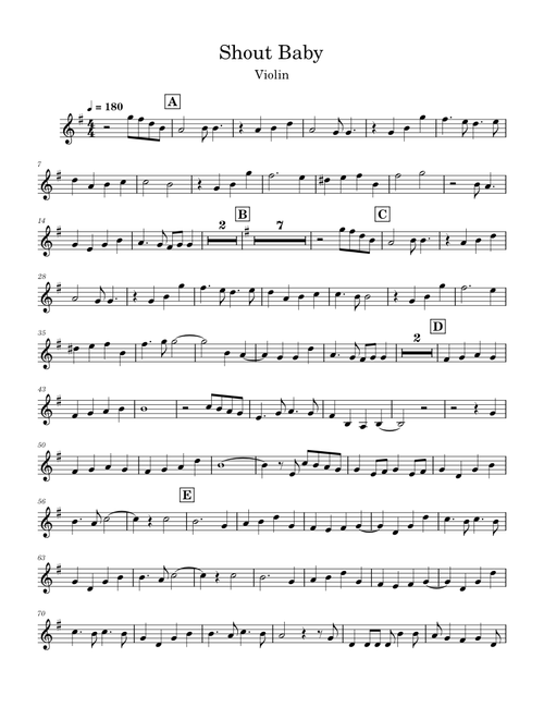 Shout Baby – Violin