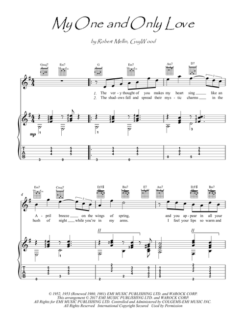 My One And Only Love (Arr. PianoSheetNow) - Guy Wood (Instrumental Duet)