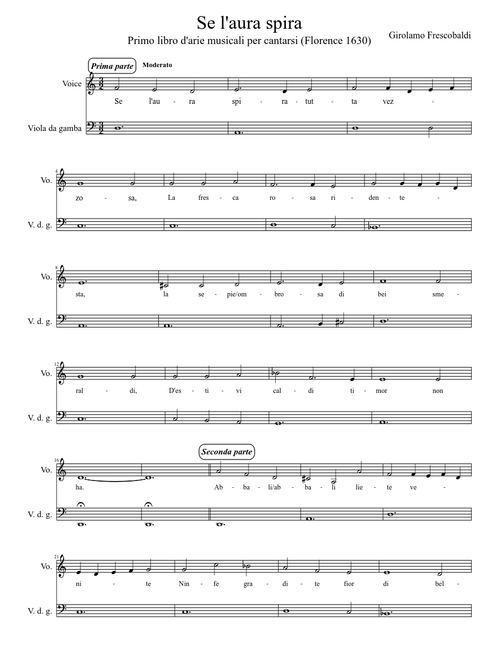 Se l'aura spira Di Girolamo Frescobaldi - Arr:Sonodifiori