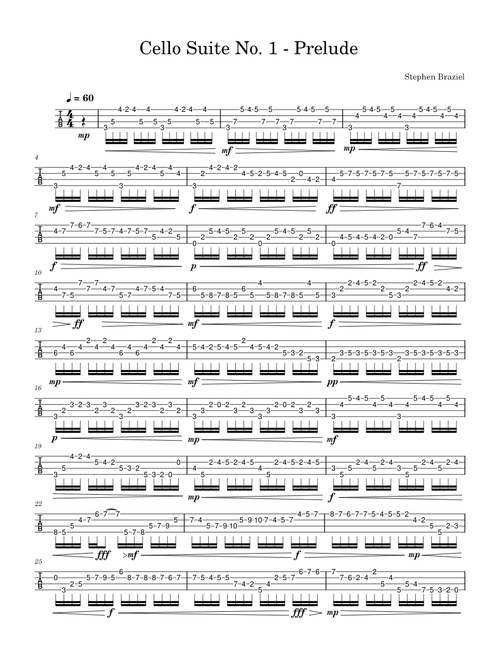 Cello Suite No.1 in G major, BWV 1007 – Johann Sebastian Bach Cello Suite No.1 in G major, – Johann Sebastian Bach - Prelude