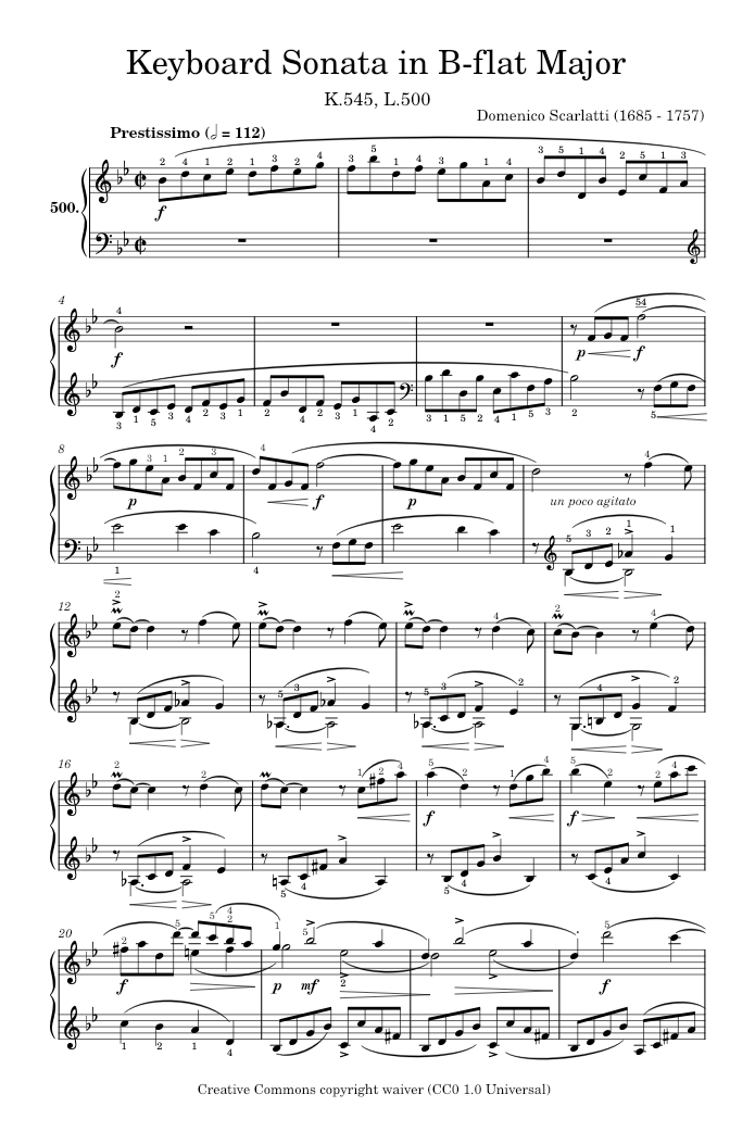 Keyboard Sonata in B-flat major, K.545, L.500 - Domenico Scarlatti