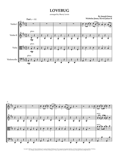 Lovebug (Arr. Sherry Lewis) - Jonas Brothers (String Ensemble)