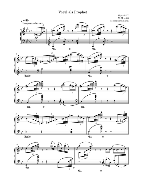 Waldszenen, Op.82 – Robert Schumann Waldszenen, Vogel als Prophet, Opus 82 Nr. 7 - Robert Schumann