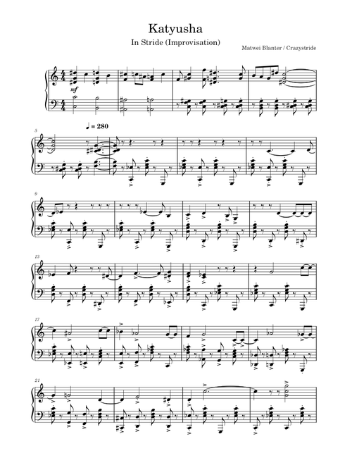 Katyusha in Stride (Improvisation) – Crazystride