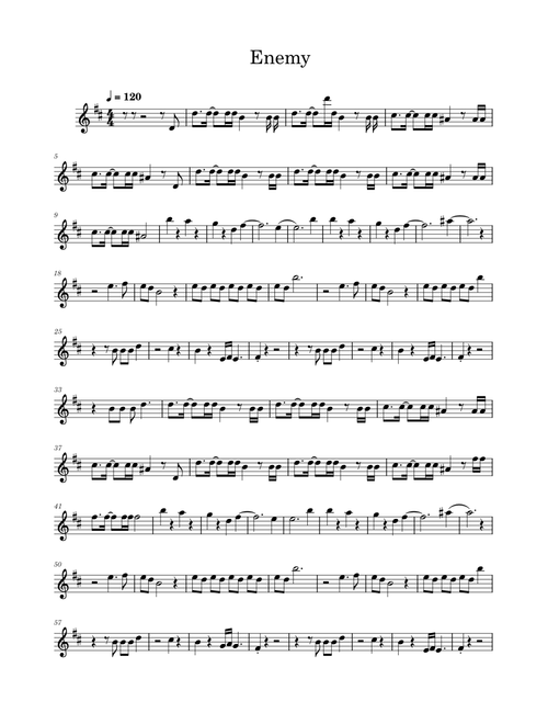Enemy – Imagine Dragons Imagine Dragons Enemy - Violin
