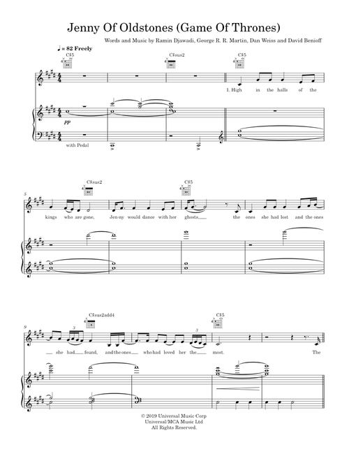 Jenny Of Oldstones - Florence And The Machine (Piano-Voice)