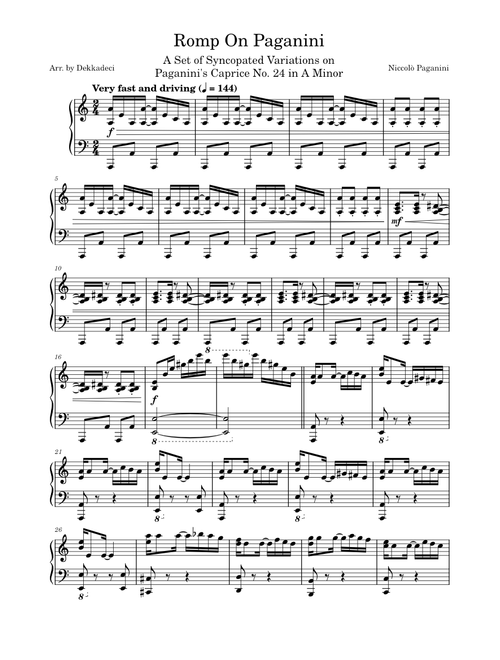 Romp On Paganini [UCG SCORE]