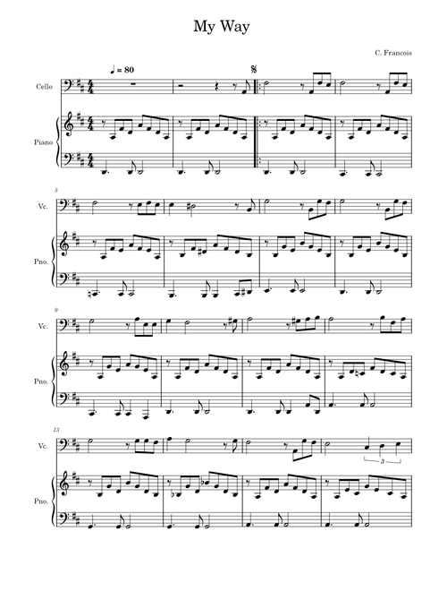 My Way - Frank_Sinatra -cello and Piano
