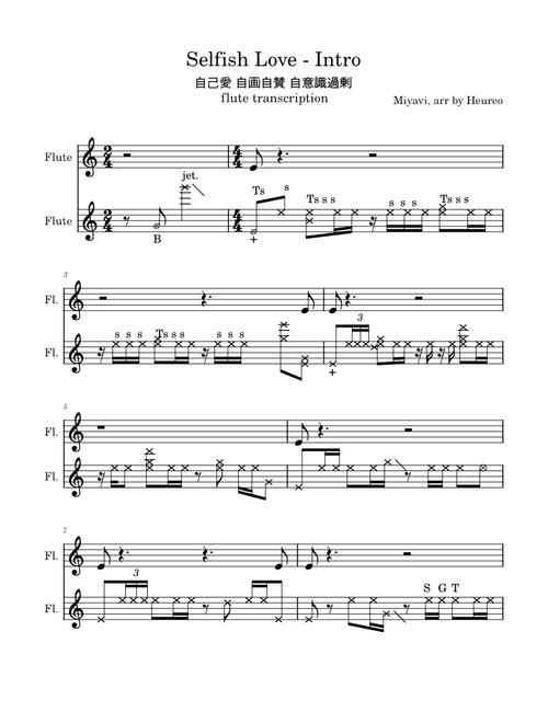 Selfish Love - MIYAVI (intro, flute transcription)
