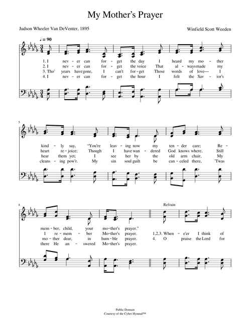 My mother’s prayer (van deventer) - Winfield S. Weeden