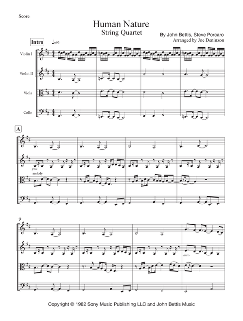 Human Nature (Arr. Joe Deninzon) - Michael Jackson (String Quartet)