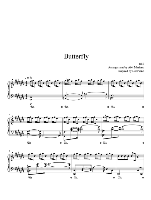 BTS - Butterfly for Piano Solo