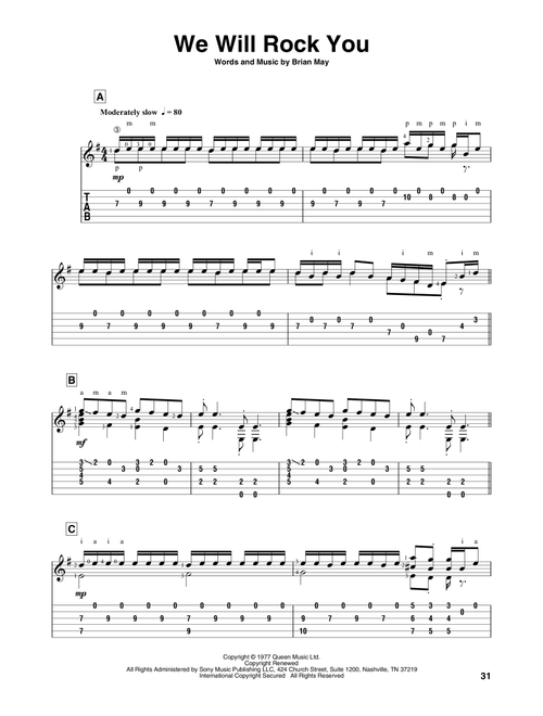 We Will Rock You - Queen (Solo Guitar)