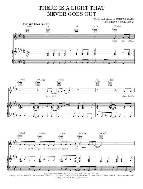 There is a light that never goes out - The Smiths (Piano-Vocal-Guitar)