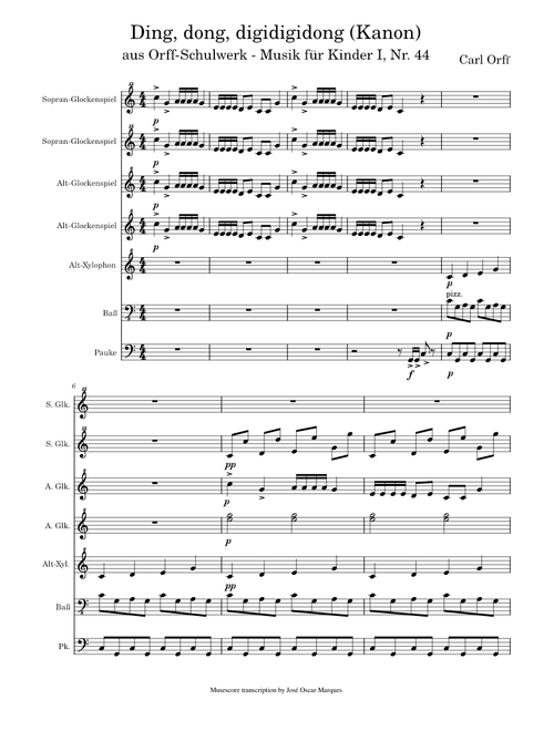 Carl Orff: Ding, dong, digidigidong  (Kanon)