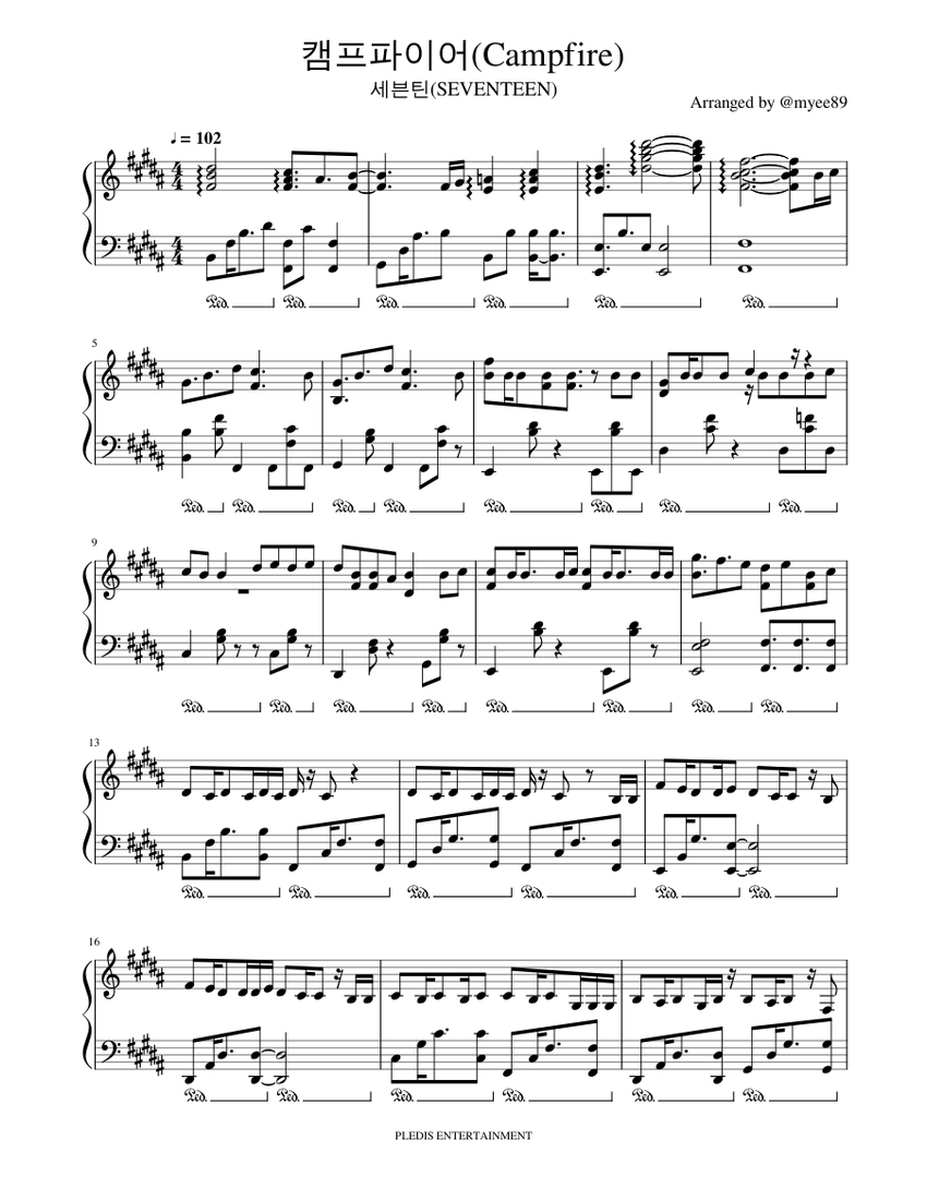 seventeen piano score 楽譜 seventeen piano score 楽譜 セブンティーン (Seventeen