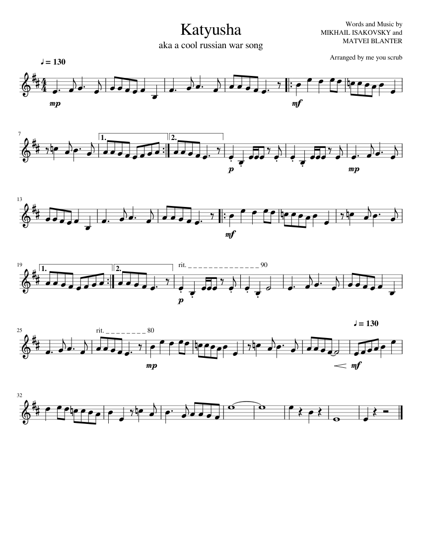 Katyusha piano tutorial