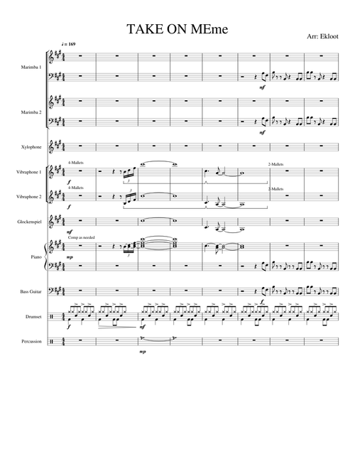 Take On Me Front Ensemble Etude