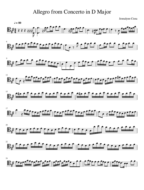 Allegro from Concerto in D Major; Op. 3 No. 9 (Antonio Vivaldi)