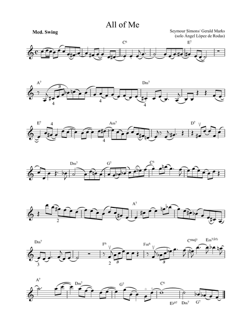 All Of Me (Arr. Ángel López de Rodas) - Seymour Simons, Gerald Marks (Violin Solo)
