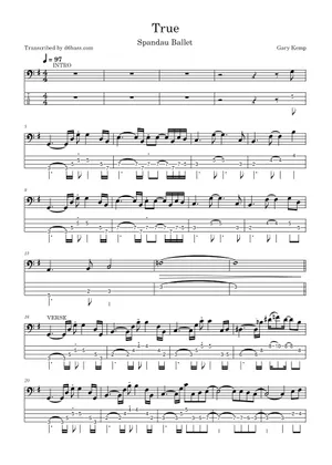 True- Spandau Ballet Sheet music for Piano, Vocals True- Spandau Ballet Sheet music for Piano, Vocals