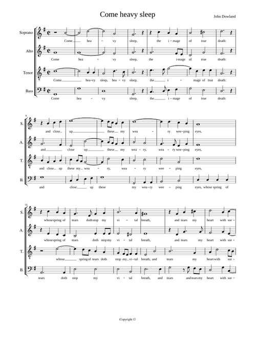 Come heavy sleep - John Dowland
