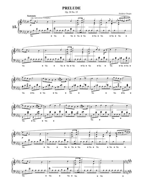 Frédéric Chopin: Prelude in D-flat major, Op.28 No.15, "Raindrop"