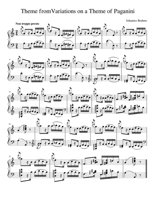 Theme from Variations on a Theme of Paganini